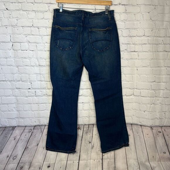 Vintage OP Ocean Pacific Bootcut Jeans Mens Dark Wash Blue Denim size 34x30 - Picture 7 of 12